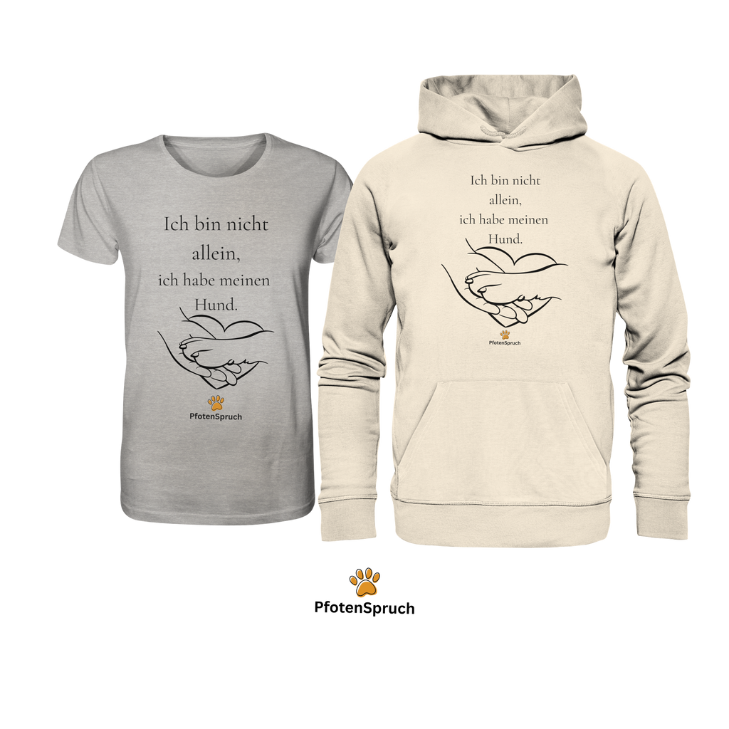 Ich bin nicht allein – Bio-Hoodie für Hundefreunde - Organic Hoodie