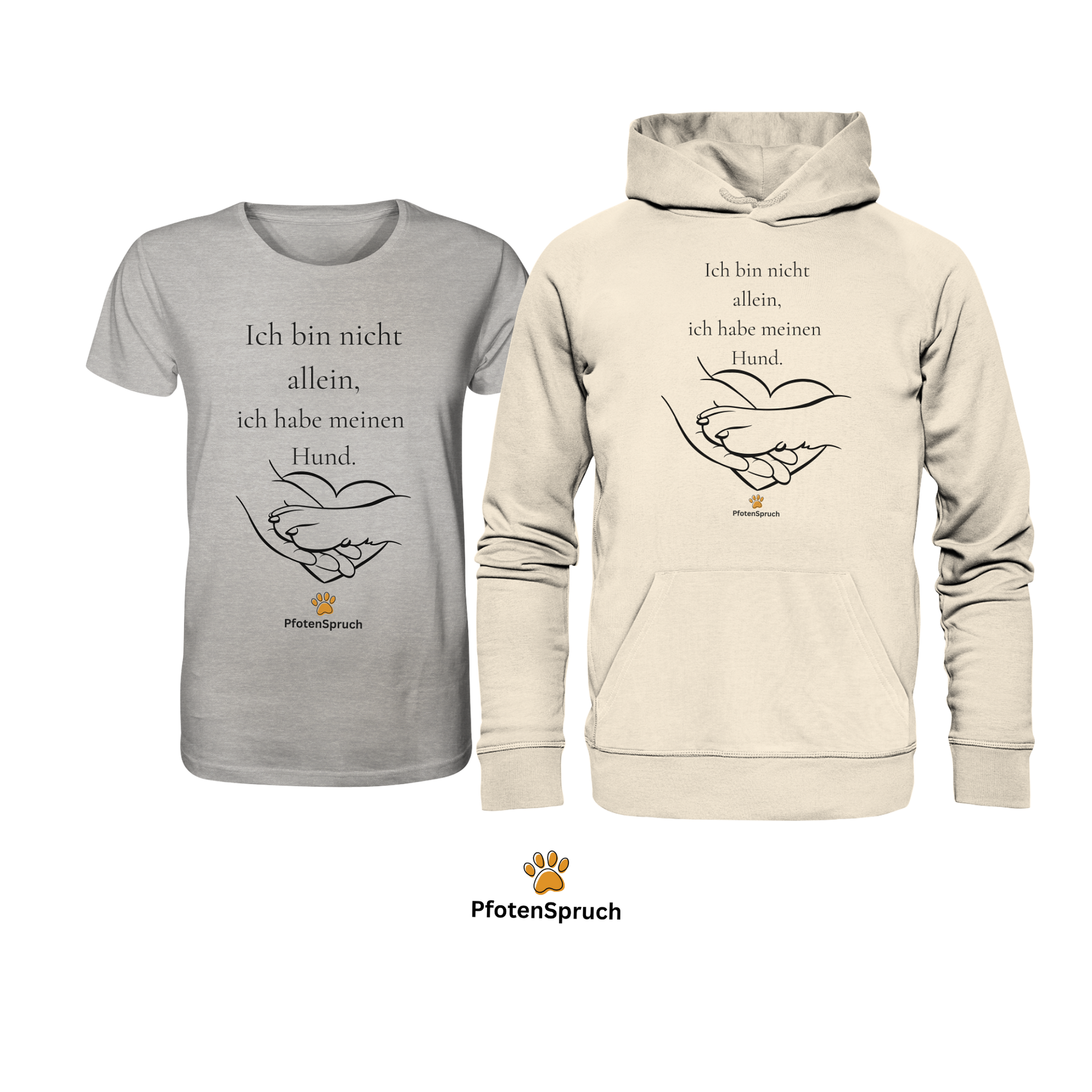 Ich bin nicht allein – Bio-Hoodie für Hundefreunde - Organic Hoodie