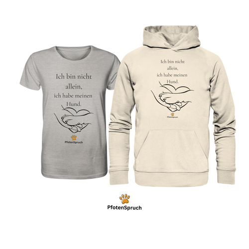 Ich bin nicht allein – Bio-Hoodie für Hundefreunde - Organic Hoodie