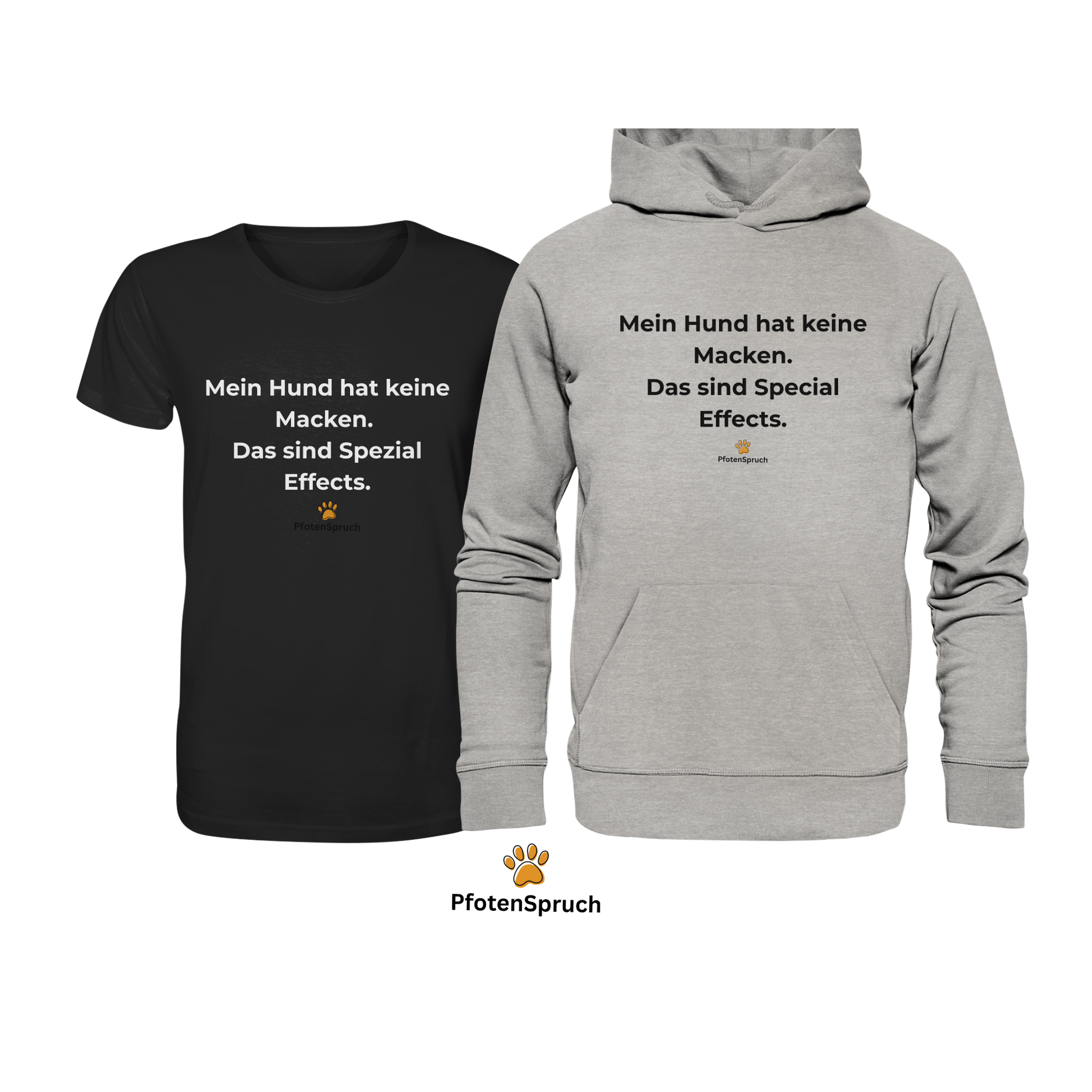 Bio-Hoodie „Mein Hund hat keine Macken – das sind Special Effects“ – Statement für Hundefreunde - Organic Hoodie