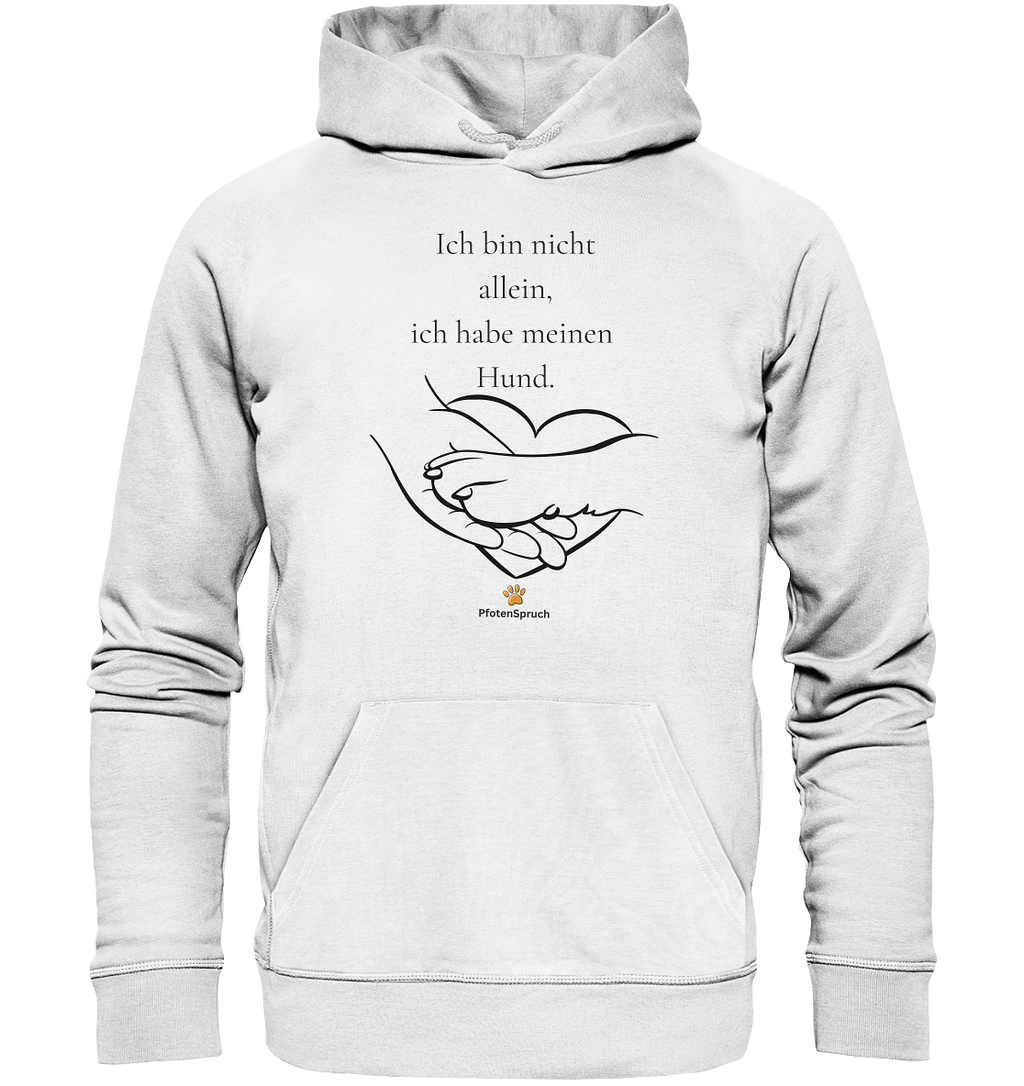Ich bin nicht allein – Bio-Hoodie für Hundefreunde - Organic Hoodie